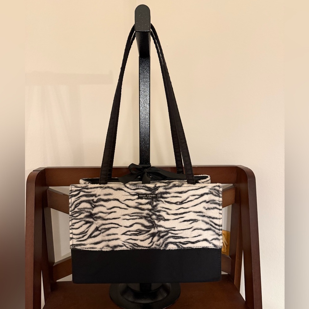 Kate Spade Vintage Made in the USA Black and White Animal Print Tote
